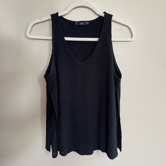 MANGO Textured Black Tank - Picture 1 of 5